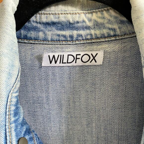 Wildfox Faded Denim Jacket Size Small - Picture 3 of 5